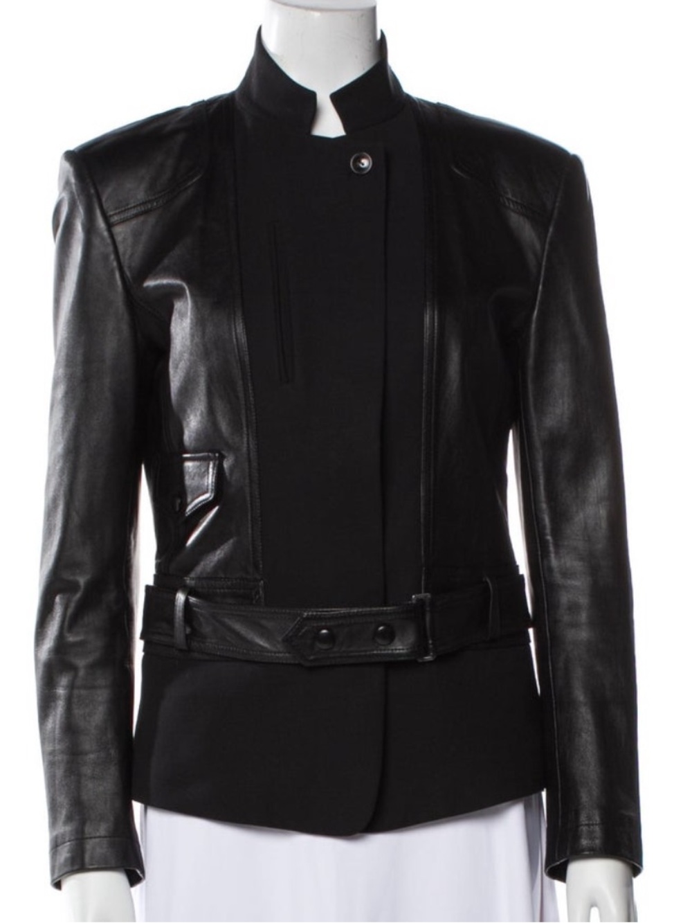 Alexander Wang Black Leather Tailored Jacket